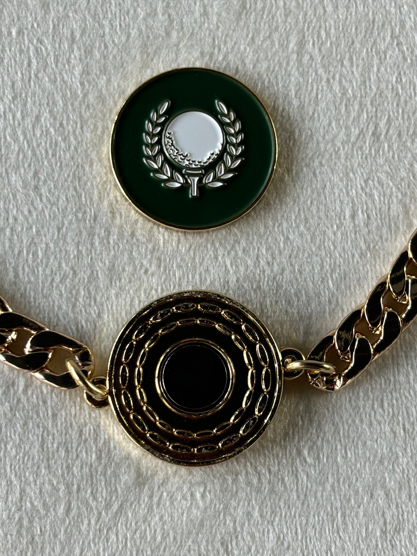 Gold Cuban Ball Marker Necklace Set