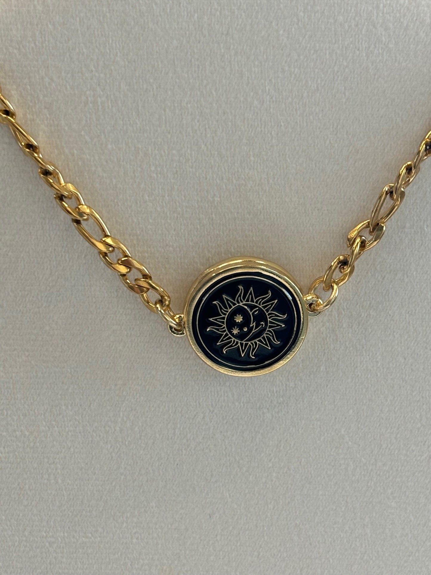 Gold Figarro Necklace- Ball Marker Golf Set