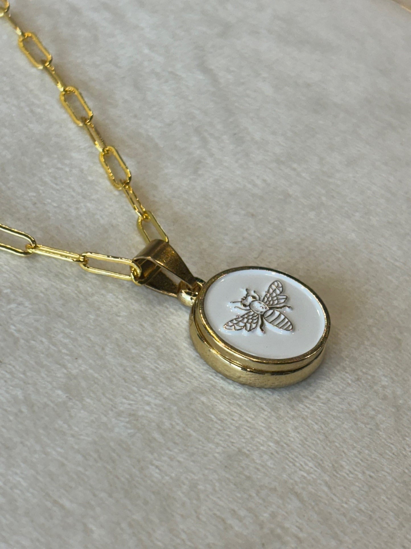 Gold Paperclip Chain Necklace- Ball Marker Set