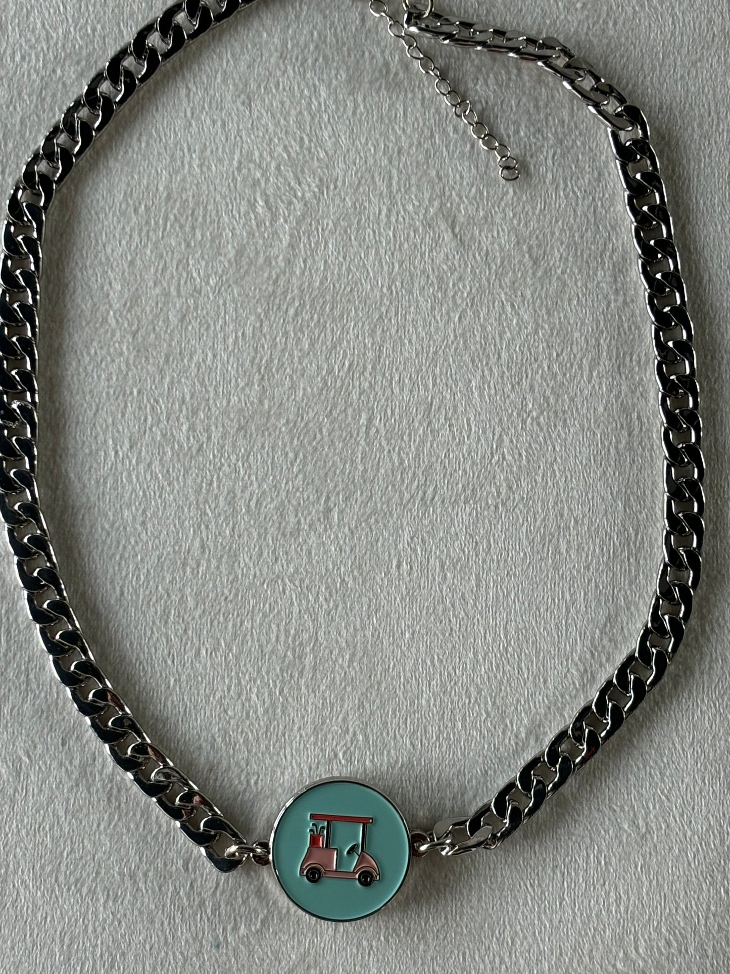 Silver Cuban Ball Marker Golf Necklace