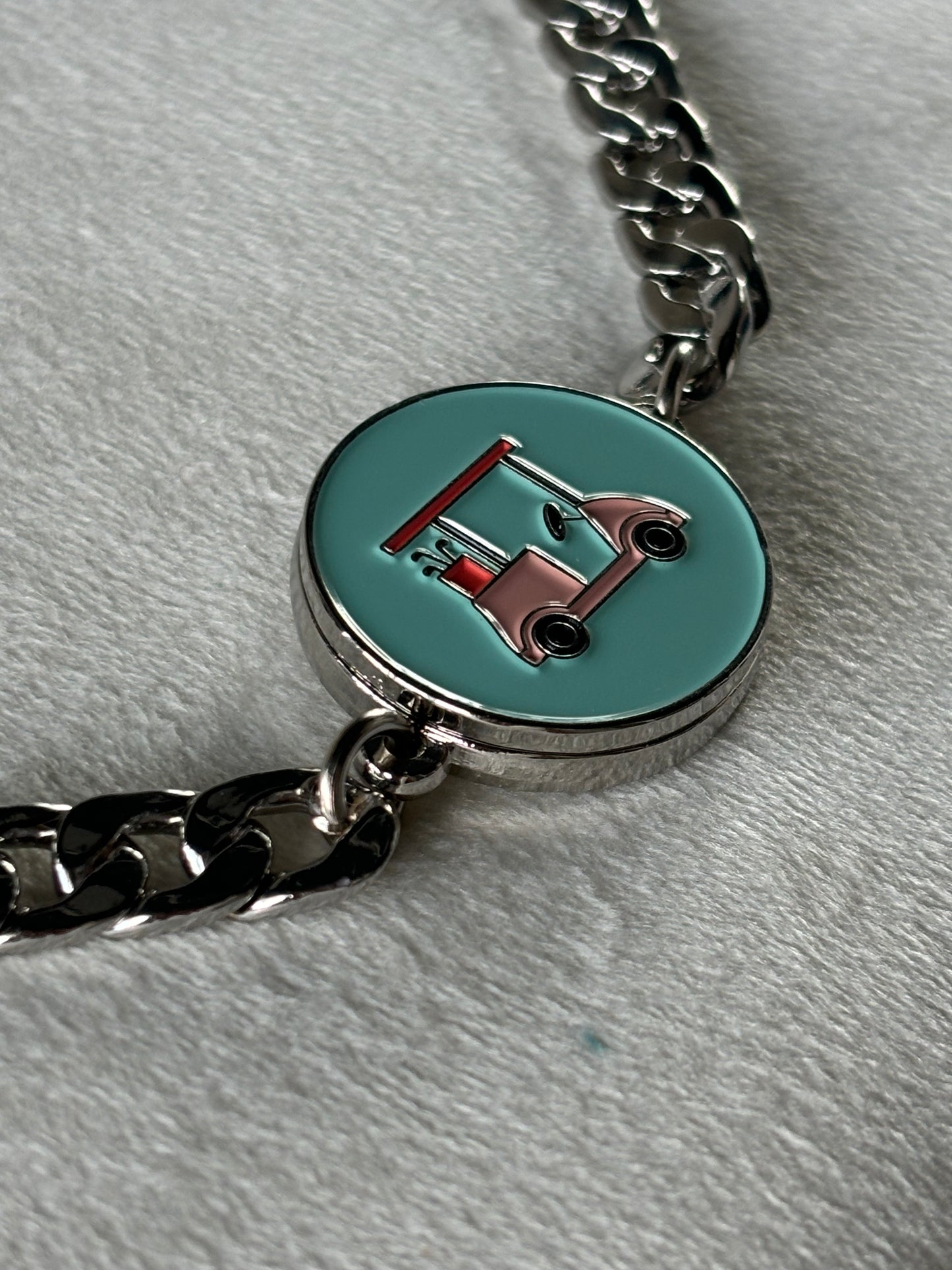 Silver Cuban Ball Marker Golf Necklace