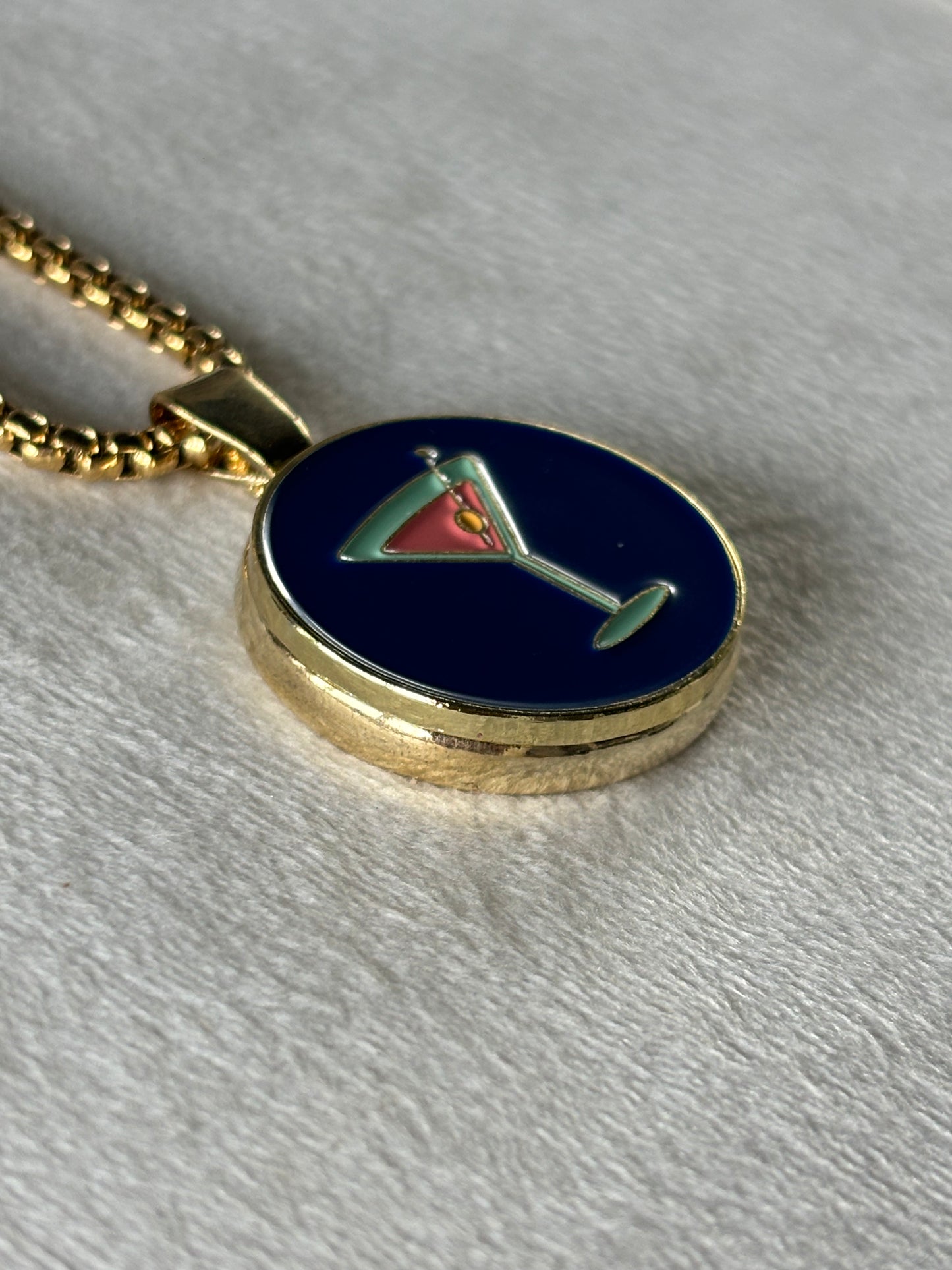 Gold Box Chain Golf Ball-Marker Necklace Set