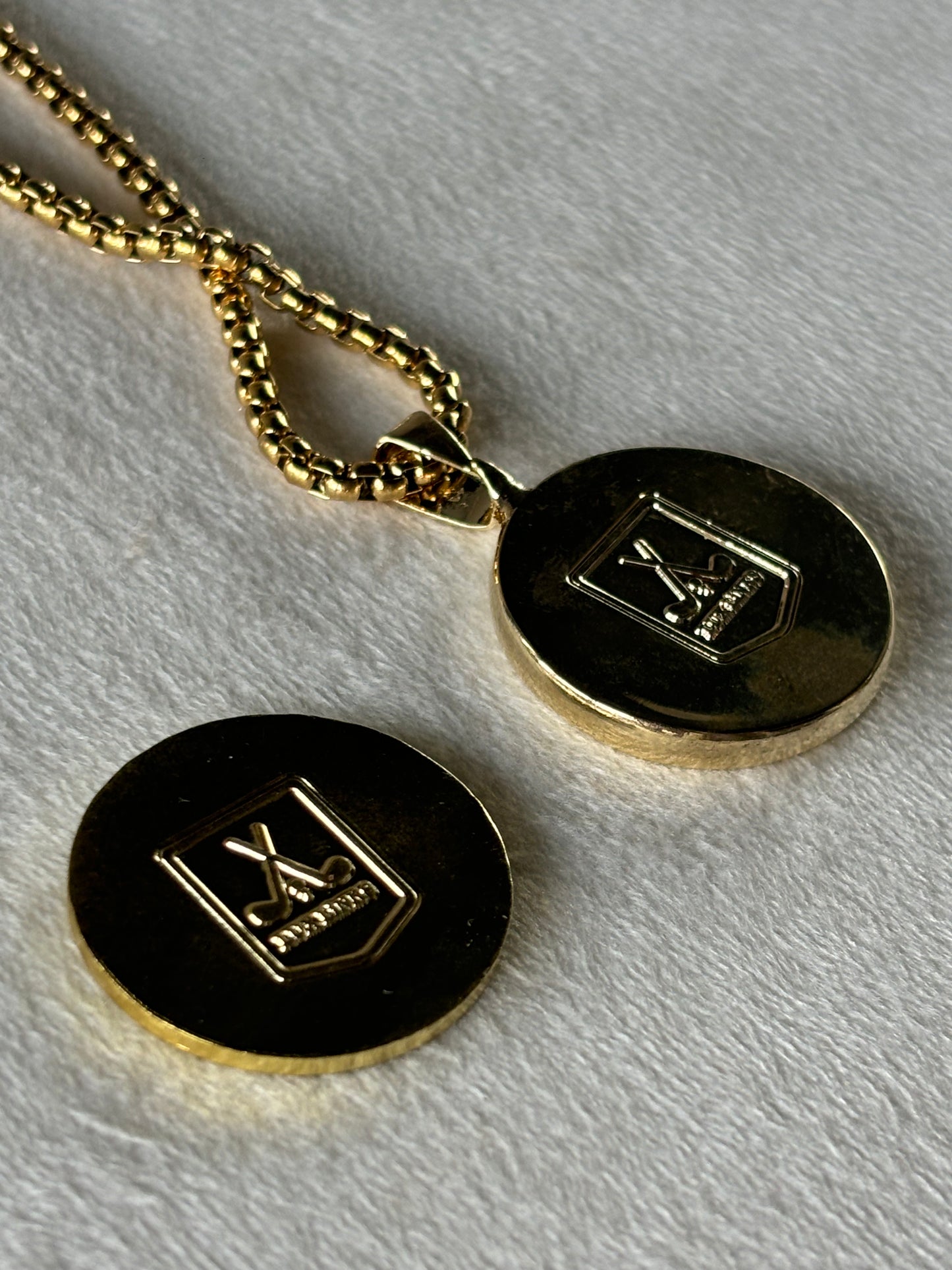 Gold Box Chain Golf Ball-Marker Necklace Set