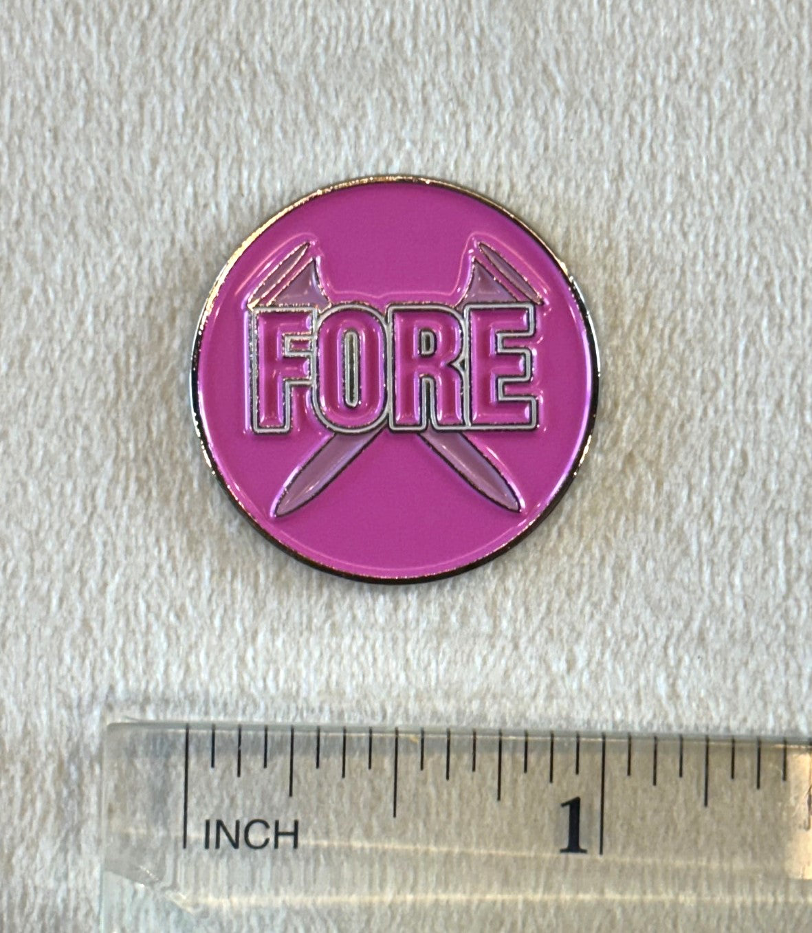Golf Ball Marker- Pink FORE