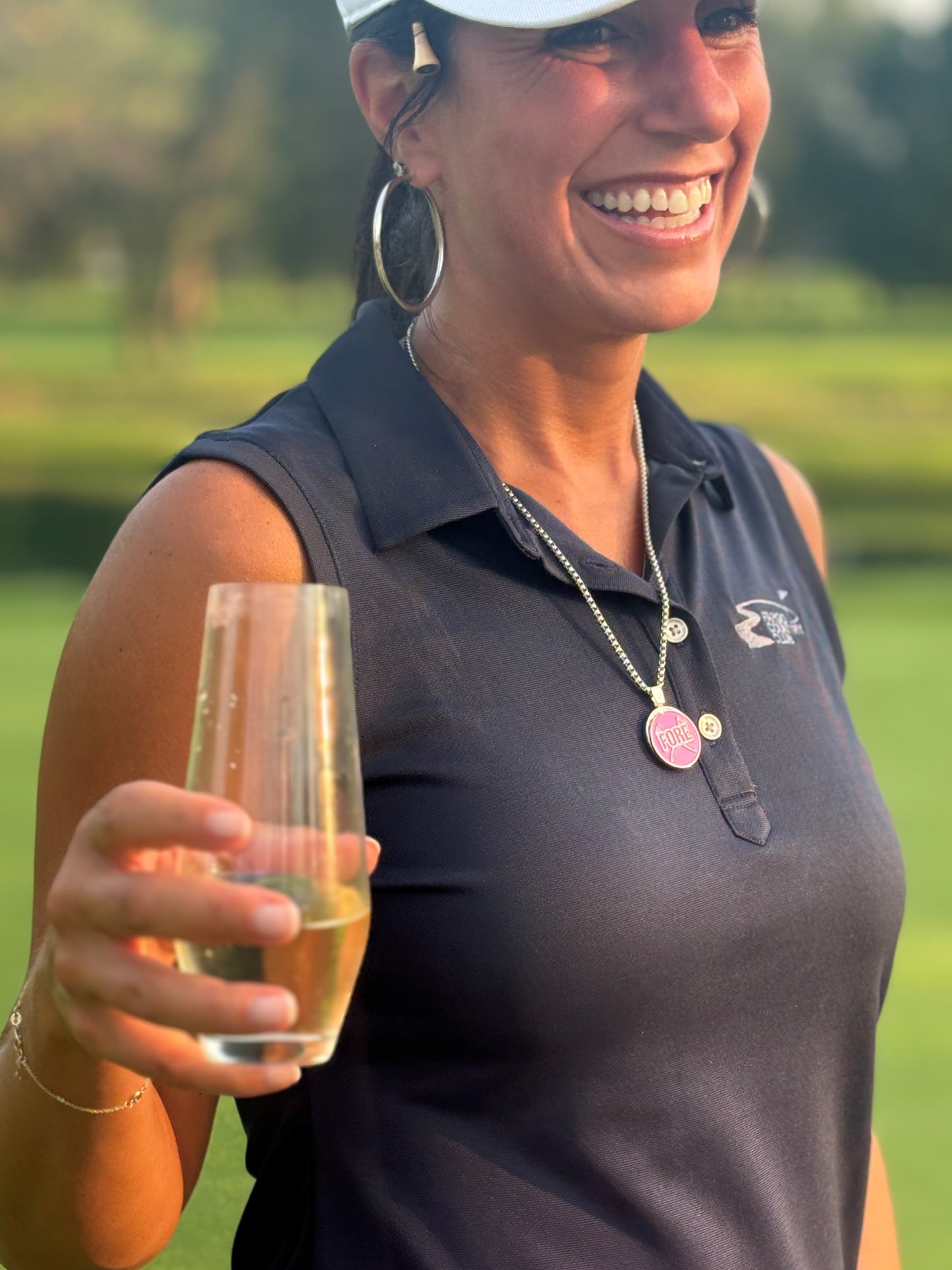 Silver Box Chain Ball marker Golf Necklace