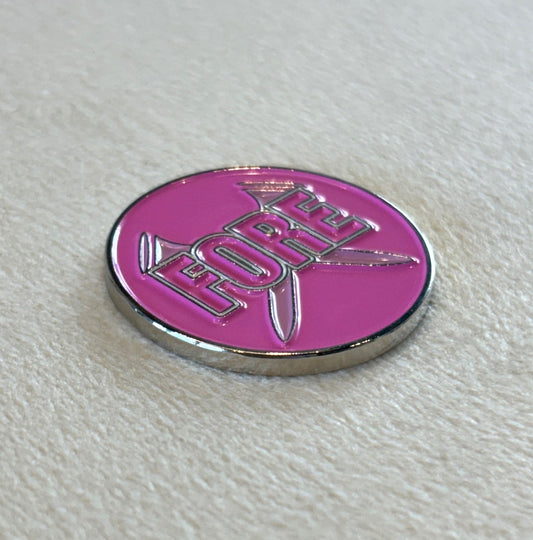 Golf Ball Marker- Pink FORE